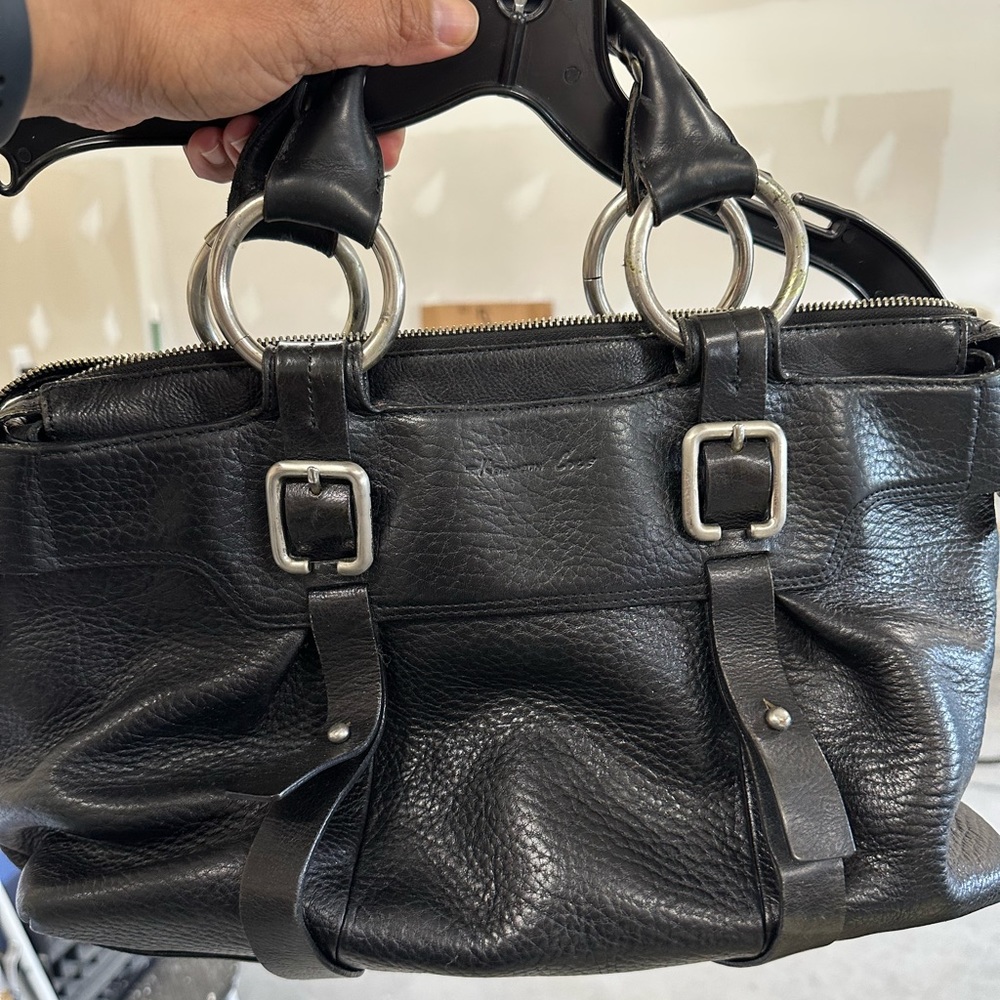 Kenneth Cole Black Leather Large Handbag